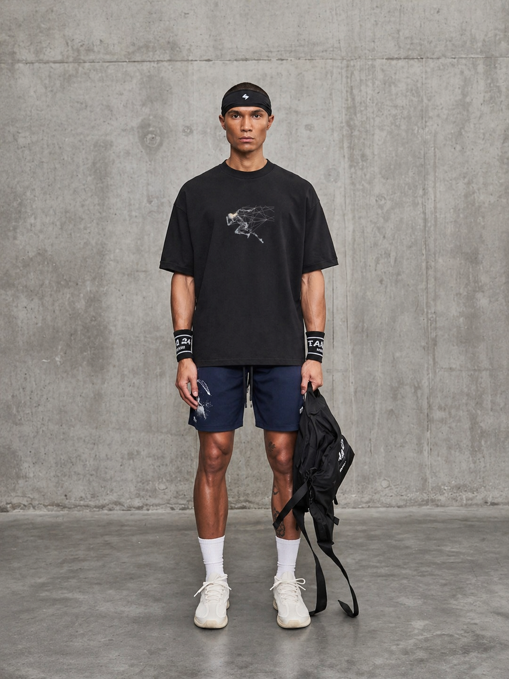 ABSTRACT RUNNER - Premium Oversized Round Neck T-Shirt Men
