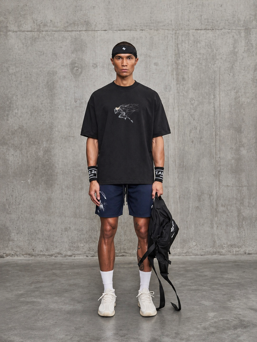 ABSTRACT RUNNER - Premium Oversized Round Neck T-Shirt Men