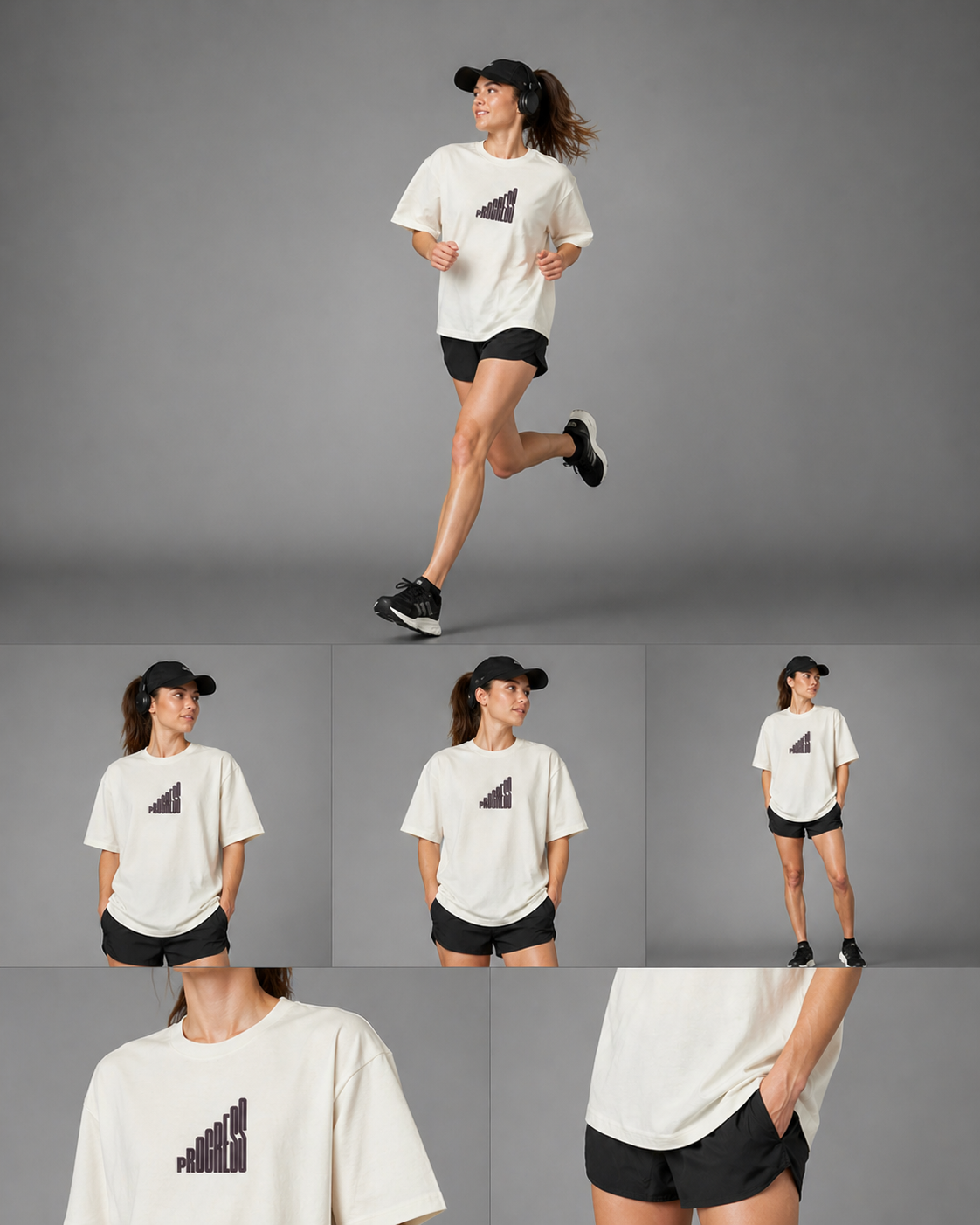 PROGRESS —Premium Oversized Round Neck T-Shirt Women