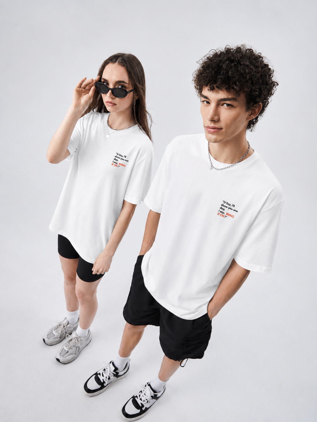 BRING IT ON - Oversized Round Neck T-Shirt Unisex