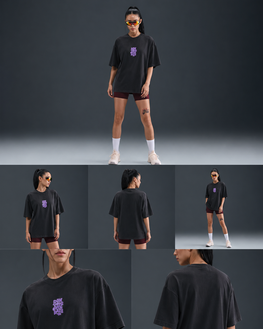 RUN YOUR OWN RACE — Premium Oversized Round Neck T-Shirt Women