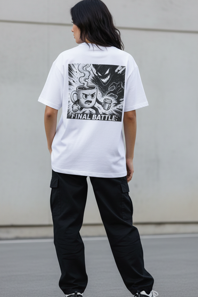 Manga T-Shirt – Final Battle - Oversized Round Neck T-Shirt Women