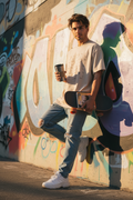 Coffee Collage - Unisex Premium Oversized Round Neck T-Shirt
