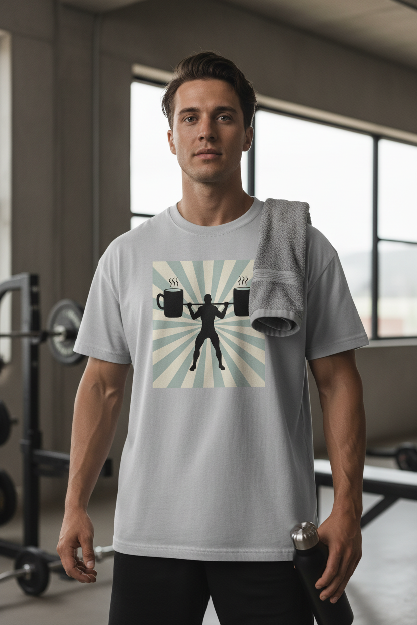 Caffeine Gains - Men Premium Oversized Round Neck T-Shirt