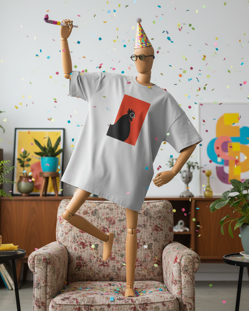 Cock-a-Doodle-Brew - Unisex Premium Oversized Round Neck T-Shirt