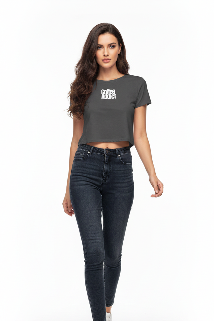 Coffee Addict -  Women Crop Top T-Shirt