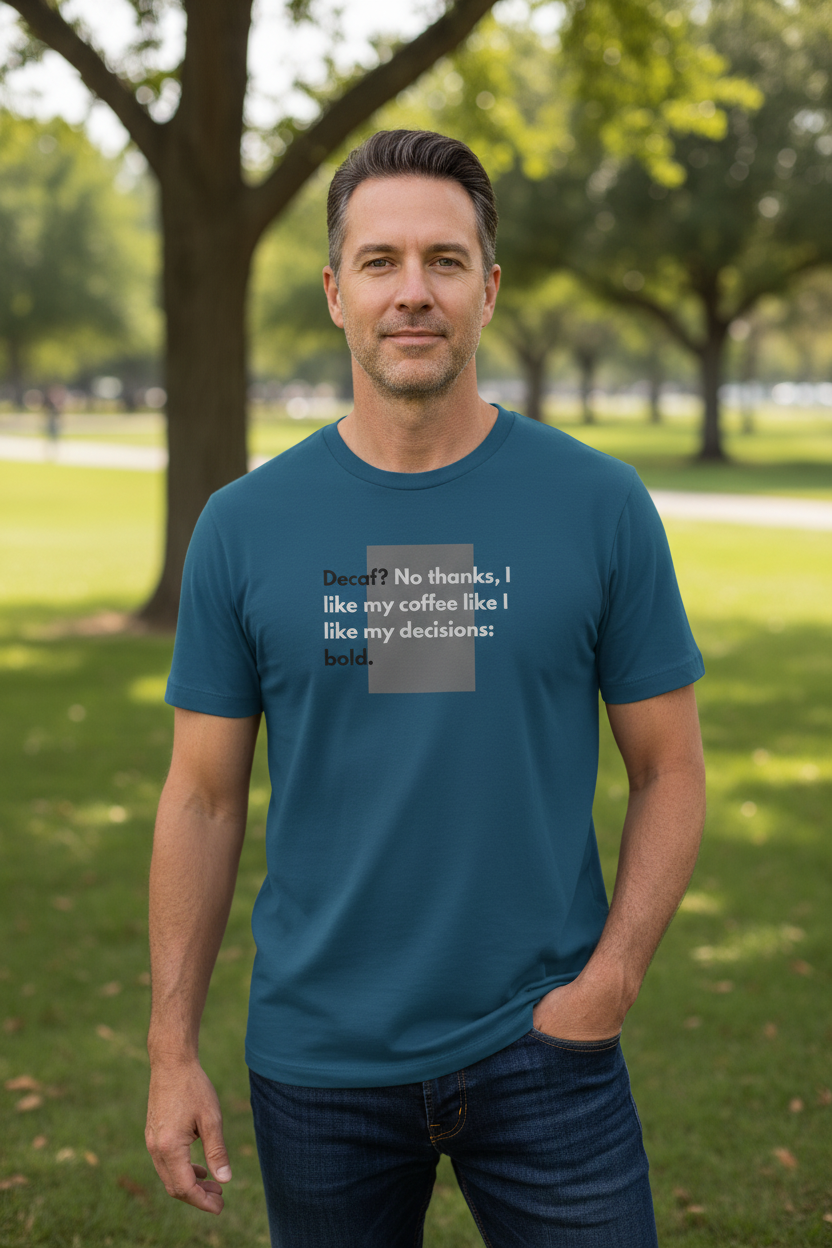 Decaf - Men Classic Regular Fit Round Neck T-Shirt
